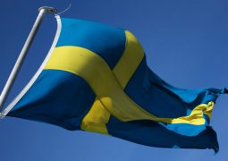 Swedish flag flying