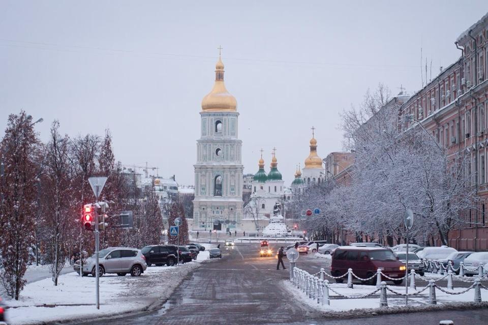 Kyiv in snow